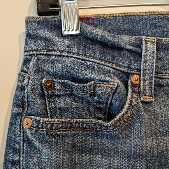 7 For All Mankind Jeans Women's 26 Blue Josefina Skinny Boyfriend Button-Fly - Picture 8 of 16